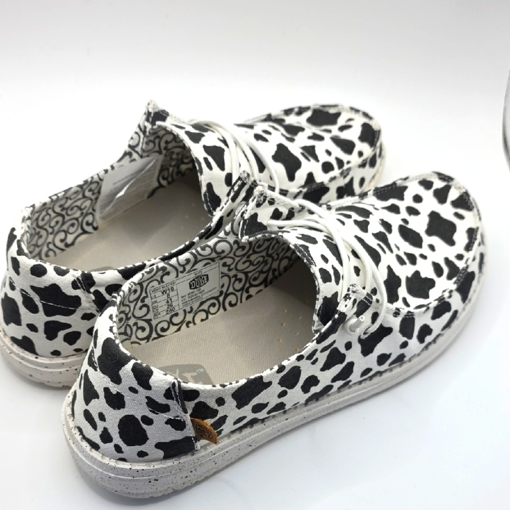 Hey Dude Wendy Milky Way White and Black Shoes Size W10
